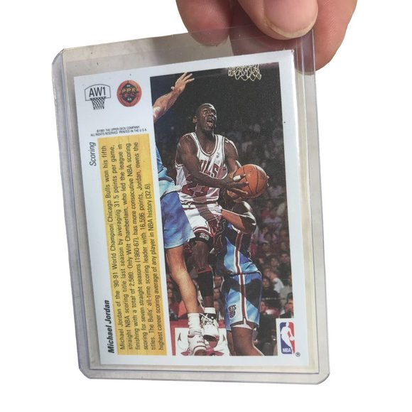 Upper Deck 1992 Michael Jordan Hologram Card No. AW1 - Picture 2 of 10